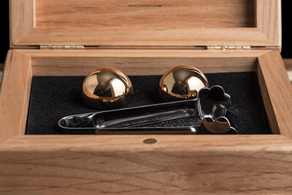 Gold Balls of Steel Drink Chillers from BOS Drinkware