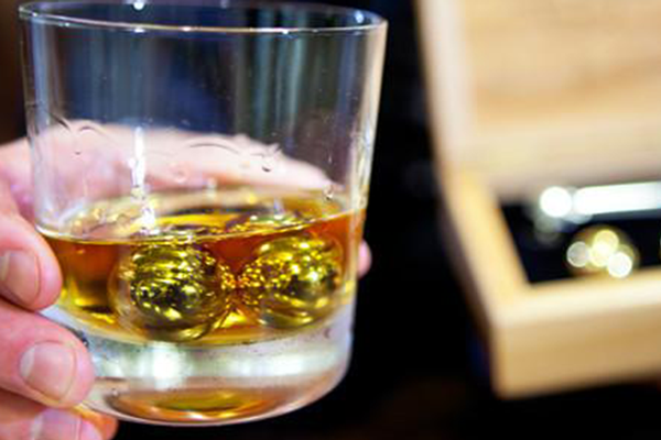 Executive Balls of Steel Gold Whiskey Chillers