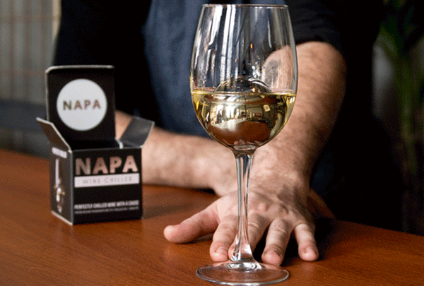 NAPA wine chiller keeping wine cold by BOS Drinkware